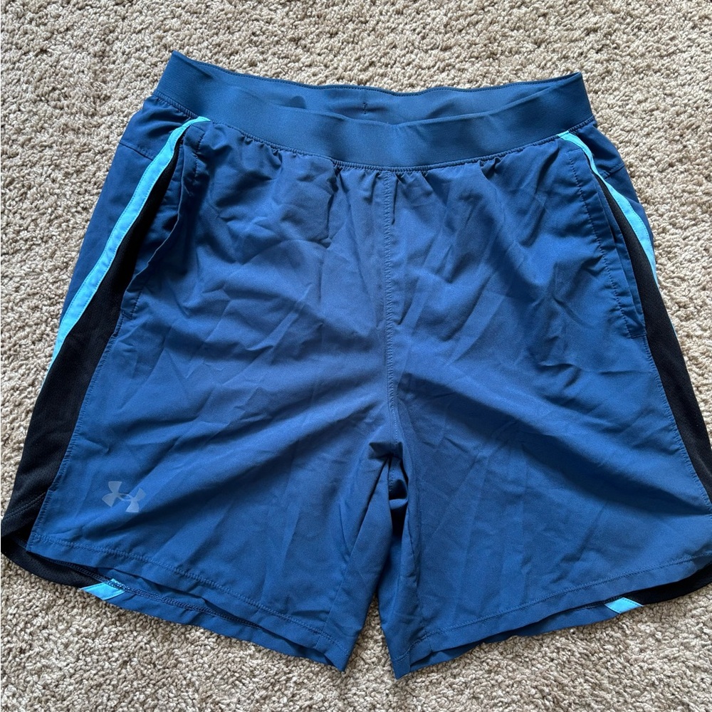 Under Armour Black and Blue Athletic Shorts w/ liner